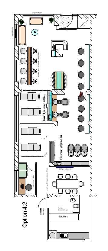 picture showing a 2D beauty salon design Salon Training Room, Container Beauty Salon Ideas, Unisex Salon Interior Design, Beauty Salon Plan, Open Plan Office Layout, Beauty Salon Floor Plan, Salon Layout Ideas Floor Plans, Salon Layout Ideas, Beauty Salon Layout