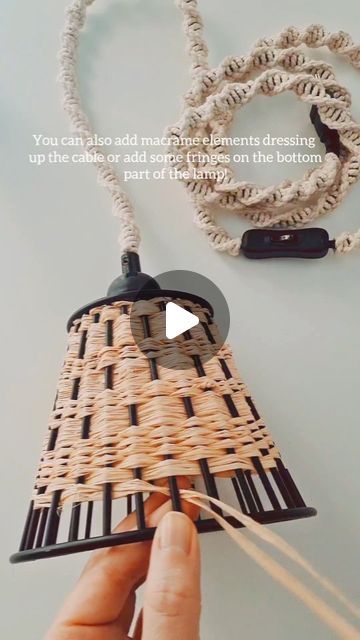 Plastic Rope Crafts Diy, Dna Pattern, Raffia Lampshade, Raffia Crafts, Diy Lampshade, Macrame Tutorials, Yt Channel, Diy Lamp Shade, Instagram Diy