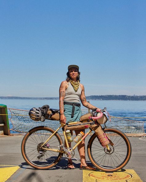 Pack your gears tight, we'll explore the world one pedal at a time. 🚲🧳  Rate her bikepacking build from 1-10! 👇🏻  📸 @_alyssagonzales  #RideRelentless #bikepacking #bicycletouring #worldbicycling #worldbybike #bikewander #gravel #bikepackinglife Bike Packing Adventure, Cycling Aesthetic, Bikepacking Gear, Bike Fit, Bike Packing, Bike Trip, Bike Messenger, Bike Camping, Kayak Camping