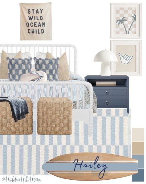 Rowan Valley Panel Bed curated on LTK Surf Decor Bedroom, Retro Boys Room, Surfer Bedroom, Surf Bedroom, Surfer Room, Teenage Boy Room, Surf Room, Beach Themed Bedroom, Coastal Room