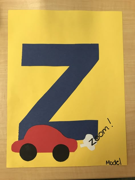 Z is for “zoom” letter craft Z Craft Preschool, Z Letter Craft Preschool, Z Art For Preschool, Letter Z Crafts For Preschoolers Ideas, Preschool Letter Z Crafts, Letter Z Art Preschool, Letter Z Preschool Crafts, Letter Z Crafts For Toddlers, Z Crafts For Preschool