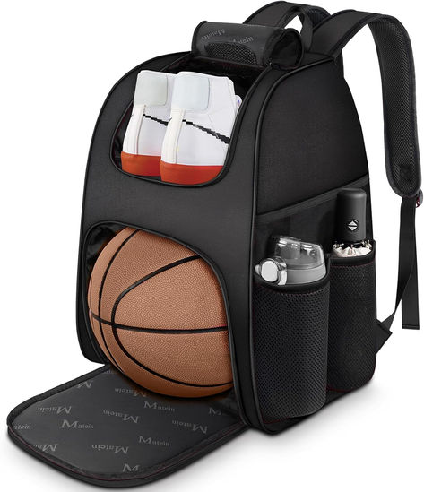 MATEIN Basketball Bag, Sturdy Soccer Bag with Ball Holder & Shoe Compartment, Large Basketball Backpack for Training Equipment, Water Resistant Sports Ball Bags Fits Volleyball Football, Colorful Basketball Kit, Basketball Backpack, Basketball Accessories, Soccer Bag, Basketball Bag, Bola Basket, Youth Basketball, Basketball Workouts, Basketball Is Life