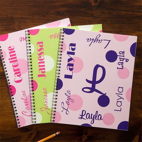 Personalized Notebooks for Girls - My Name Circuit Fonts, Personalized School Supplies Labels, Bedroom Activities, Unique School Supplies, Customized School Supplies, Personalized Notebooks, Girl School Supplies, Personalized School Supplies, Cricket Projects