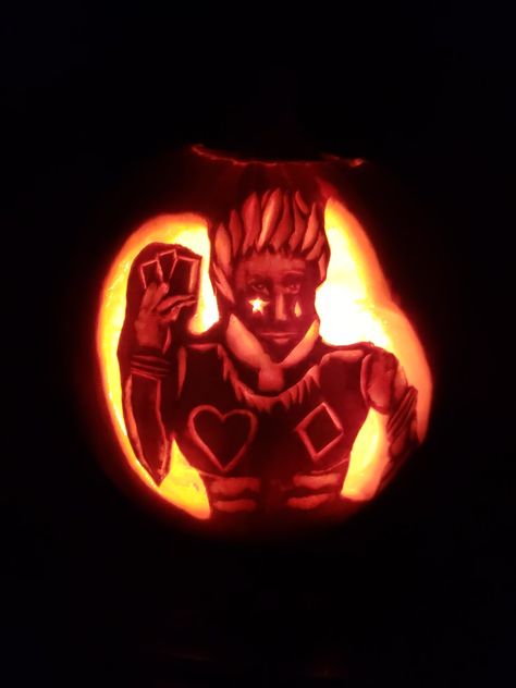 Hisoka Pumpkin, Hunter Hunter Hisoka, Hunter Hunter, Boy Stuff, Hunter X Hunter, Pumpkin Carving, Carving, Quick Saves