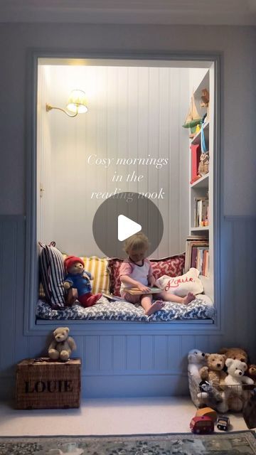 19K likes, 136 comments - regent_lodge_georgian_home on September 10, 2024: "The mornings are getting darker 🍂 & I’m trying to think of it as cosier rather than miserable 😂 it makes it really hard to get out of bed, doesn’t it? We got absolutely drenched from head to toe on our walk yesterday. I bought some new suede shoes & they got soaked under the pram 🫠 I adore Louie’s reading nook & it’s my favourite spot in the house 🤗 #readingnook #readingnooks #toddlerroom #toddlerroomdecor #pla Closet In Playroom, Pocket Door Playroom, Tiny Town Playroom, Tiny Playroom Ideas, Brick Wall Kids Playroom, Closet Book Nook Kids, Bunk Bed Playhouse Pottery Barn Kids, Under Stairs Playroom, Reading Nook Closet