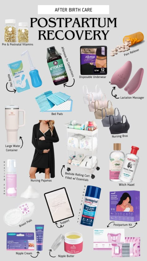 The Essential Postpartum Toolkit: Nurturing Mom's Recovery - Lola Nicole Birthing Tips, Birth Essentials, Best Pregnancy Workouts, Baby Hospital Bag Checklist, Postpartum Must Haves, Postpartum Tips, Pregnancy Meal Plan, Wigs Hairstyles, Postpartum Care Kit