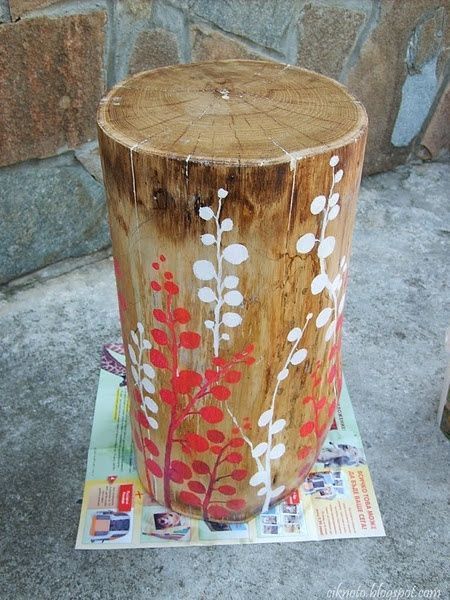 Stump Stool, Stump Art, Tree Stump Ideas, Stump Ideas, Tree Stump Table, Hantverk Diy, Stump Table, Wood Stumps, Tree Stumps