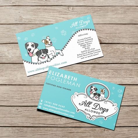 Dog Business Cards Design, Dog Grooming Loyalty Card, Grooming Business Cards, Dog Training Business Cards, Dog Training Facility, Dog Walker Business Cards, Grooming Room, Grooming Business, Pet Sitting Services