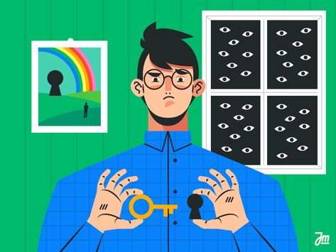 Top secret #2 window room painting man illustration rainbow hair face eyes key character design animation Animated Illustration Gif, Secret Illustration, Dribbble Illustration, Illustration Rainbow, Painting Man, Gif Illustration, Animation Gif, Motion Designer, Man Illustration