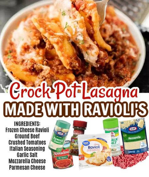 Cheese Ravioli Crockpot, Crockpot Lasagna Easy With Ravioli, Crock Pot Taco Lasagna, Lazy Man Lasagna Crockpot, Lazy Day Crockpot Lasagna, Crock Pot Lasagna With Ravioli, Lazy Day Lasagna Crock Pot, Lagsana Soup Recipe Easy Crockpot, Crockpot Lazy Lasagna With Ravioli