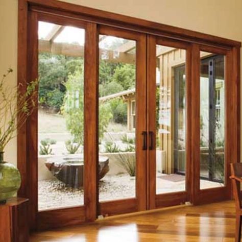 Shop Architect Series Traditional Wood Sliding Patio Door | Pella Traditional Patio Doors, Patio Door Window Treatments, Traditional French Doors, Hinged Patio Doors, Shop Architects, Door Window Treatments, French Doors Exterior, Sliding Door Design, Sala Grande