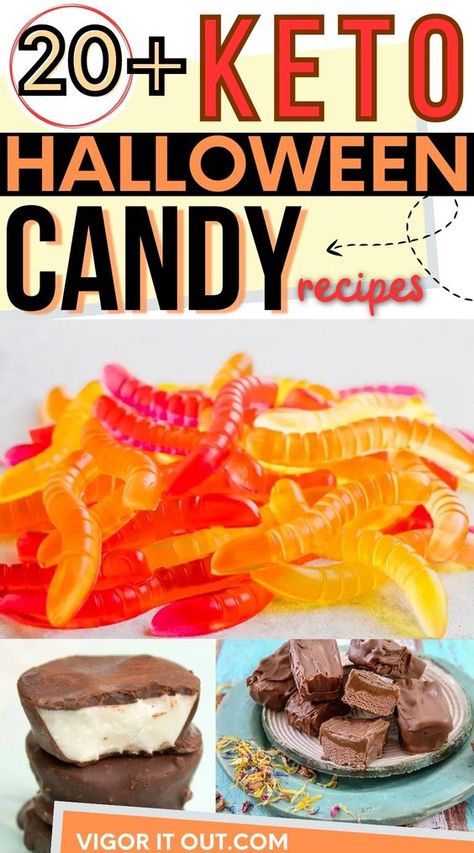 Looking for amazing sugar free low carb Keto candy recipes? This is IT! These amazing Keto Halloween candy recipes are perfect really for any time of year to fix that sweet tooth and fix the FOMO. All types of Keto desserts like caramels, peppermint patty, peanut butter cups, mars bars, some with nuts like almond joy and some without. These are all DIY Keto candy ideas you'll love! Keto Candy Recipes, Sugar Free Candy Recipes, Types Of Keto, Liquorice Recipes, Keto Halloween, Candy Cookie Cake, Candy Corn Recipe, Coconut Butter Cups, Halloween Candy Recipes