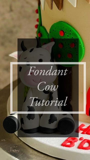 Fondant Cow Topper Tutorial, Fondant Cow Topper, Fondant Cow, Fondant Tools, Fondant Animals, Edible Glue, Cake Artist, Fondant Cake Toppers, Black Patch