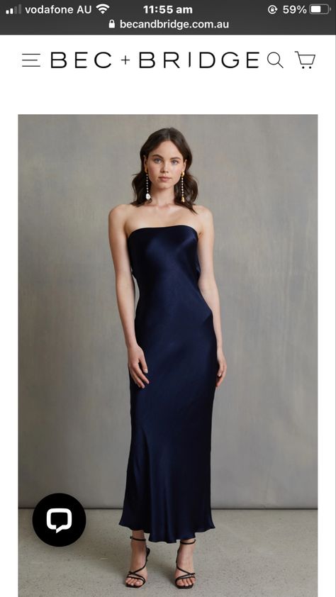 Dark Blue Silk Dress, Navy Blue Dress Outfit, Dark Blue Midi Dress, Deep Blue Dress, Blue Dress Outfits, Strapless Silk Dress, Navy Prom Dresses, Blue Satin Dress, Blue Silk Dress