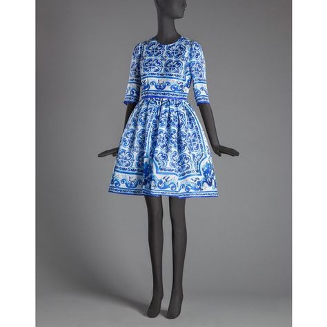 DOLCE & GABBANA Blue Majolica Print Organza Babydoll Dress ($3,595) ❤ liked on Polyvore featuring dresses, blue, dolce gabbana dresses, circle skirt, print skater skirt, patterned skater skirt and babydoll dress Majolica Dress, Majolica Print, Three Quarter Sleeve Dresses, The Enchanted Home, Dolce And Gabbana Blue, Enchanted Home, Evolution Of Fashion, Dolce Gabbana Dress, Organza Dress