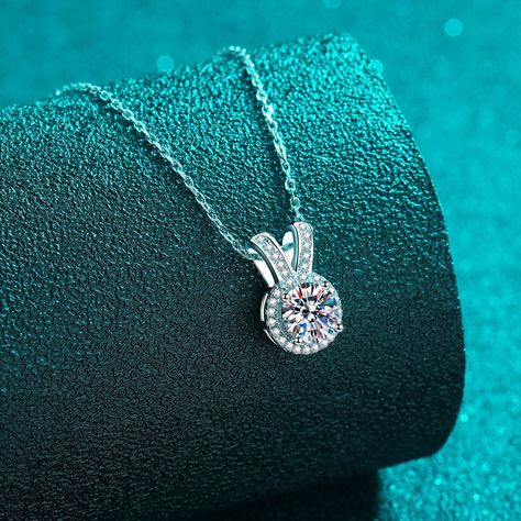 Showcase your personality with 1 Carat Moissanite Rabbit Ears Shape Pendant Necklace. 🌟Unique pendants for every style at LOVCIA. Shop https://lovcia.com/products/1-carat-moissanite-rabbit-ears-shape-pendant-necklace . #Lovcia #LovciaJewelry #GiftsForWomen #PendantNecklaces #Necklaces #NecklacesForWomen #Women'sNecklaces #PersonalStyle #Pendants #JewelryForWomen #JewelryForGirls #GiftForHer #GiftForLove #LatestPendantStyle #PendantJewelry Ears Shape, Unique Rabbit, Stone Properties, Jewellery Photography, Moissanite Jewelry, Rabbit Ears, Unique Pendant, Girls Jewelry, Silver Pendant Necklace