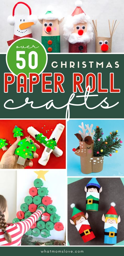 Christmas Toilet Paper Roll Crafts, Paper Roll Crafts For Kids, Toilet Paper Roll Art, Holiday Art Projects, Christmas Angel Crafts, Creative Art Projects, Kids Toilet, Christmas Toilet Paper, Rolled Paper Art