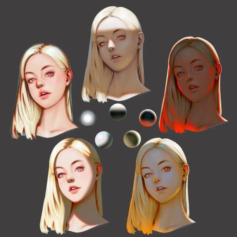 Cubebrush on Instagram: “Lighting study by @Lightbox77 aka Hyunho Lee. Go check out his tutorials and brushes! https://www.cubebrush.co/lightbox⠀ ⠀ ⠀ ⠀ ⠀…” Cool Coloring Pages Aesthetic, Study Light, Digital Portrait Illustration, Coloring Pages Aesthetic, Shadow Drawing, Free Brushes, Portrait Lighting, Light Study, Gaming Anime