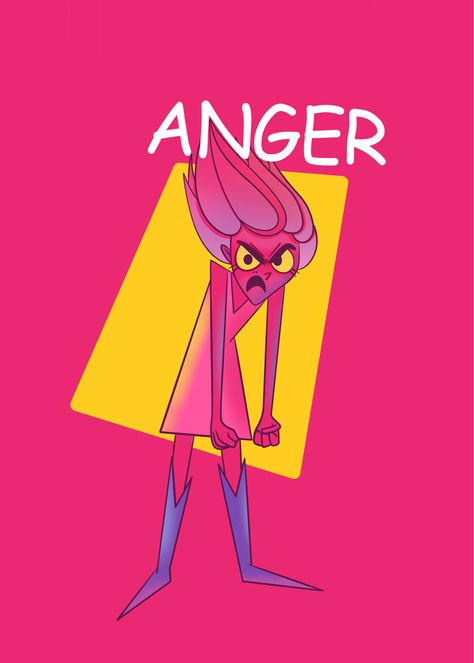 ANGER. Illustration from the series MY EMOTIONS. Character design.,  on ArtStation at https://www.artstation.com/artwork/zxJkbL Emotions Character Design, My Emotions, Anger, Character Design, Design