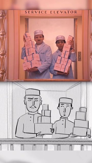 Wes Anderson Point on Instagram: "Did you know Wes Anderson had the movie drawn, and roughly animated into a cohesive storyboard before shooting began? ✍️ The Grand Budapest Hotel (2014)" Wes Anderson Storyboard, We Anderson, Panning Shot, The Grand Budapest Hotel, Wes Anderson Movies, Grand Budapest, Grand Budapest Hotel, Budapest Hotel, Wes Anderson