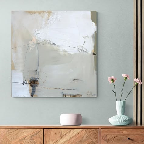 Soft Abstract Painting, Mini Toile, Abstract Art Collection, Wabi Sabi Art, Energy Art, Twin Beds, Abstract Art Inspiration, Expressionist Painting, Sketchbook Ideas