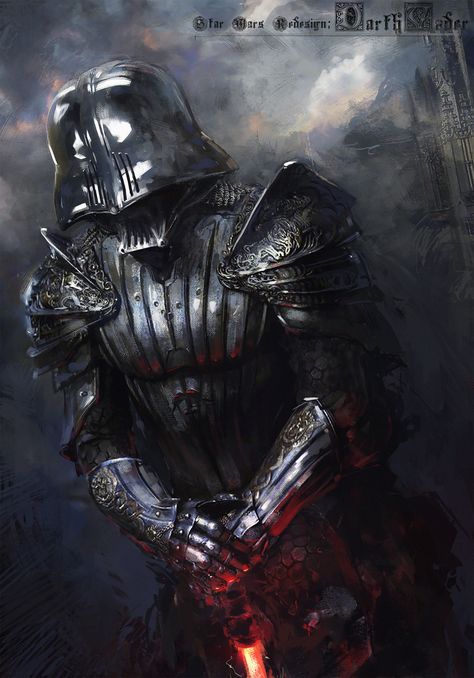 ArtStation - Darth Vader Medieval, Klaus Wittmann Darth Vader Redesign, Anakin Vader, Dark Vador, Smile Design, Star Wars Wallpaper, Star Wars Artwork, Star Wars Fan Art, Star Wars Images, Star Wars Pictures