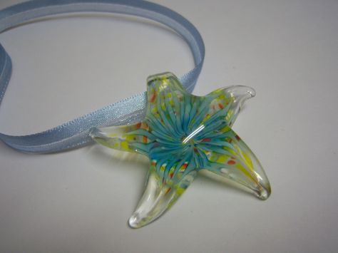 Glass Pendants Jewelry, Glass Starfish Necklace, Glass Necklace Pendant, Starfish Necklace, Dope Jewelry, Pendent Necklace, Glass Pendant Necklace, Funky Jewelry, Jewelry Lookbook