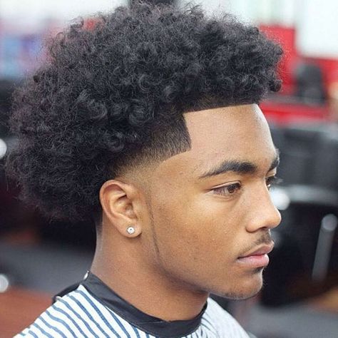 Tape Up Afro Tapered Haircut Black, Temp Fade Haircut, Blowout Haircut, Black Haircut, Taper Fade Curly Hair, Fade Haircut Styles, Afro Fade, Black Hair Cuts, Curly Hair Fade