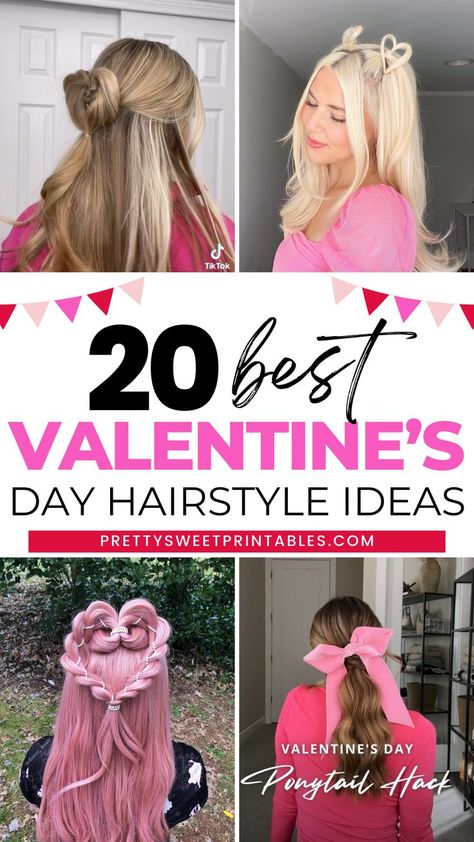 valentines day hairstyles V Day Hairstyles Kids, Valentine Day Hairstyles Braids, Valentines Heart Hair, Heart Hair Braids, Kids Valentine Hair Ideas, Heart Updo Hairstyles, Valentine Day Hairstyles For Kids, Valentine Hairstyles Braids, Love Is In The Hair Valentine