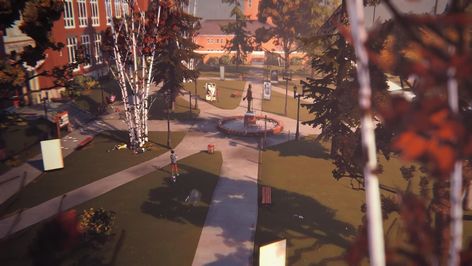 Blackwell Campus | Life is Strange Wiki | Fandom Blackwell Academy, Recycle Bins, Swimming Posters, Arcadia Bay, Sims House Design, Strange Places, Amazing Drawings, Water Tower, Sims House