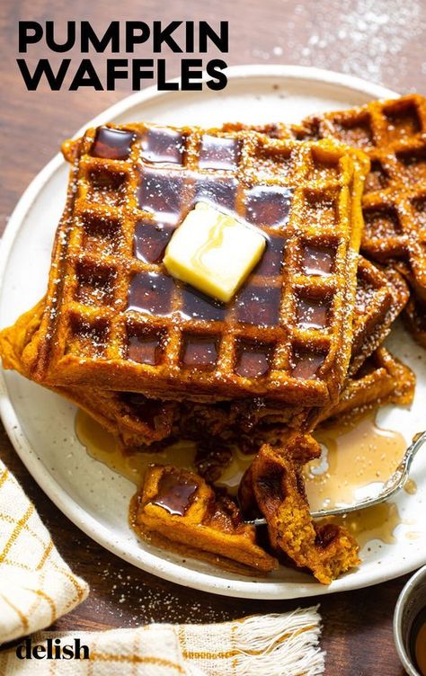 Pumpkin Waffles Recipes For Pumpkin, Pancakes Pumpkin, Puree Recipes, Pumpkin Puree Recipes, Pumpkin Pasta, Pumpkin Waffles, Pumpkin Pancakes, Fall Breakfast, Sweet Sauce