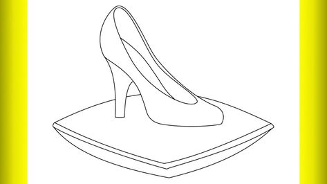 Cinderella Shoes Drawing, Glass Slipper Drawing, Slippers Drawing, Cinderella's Glass Slipper, Cinderella Drawing, Shoe Drawing, Cracked Wallpaper, Cinderella Shoes, Shoes Drawing