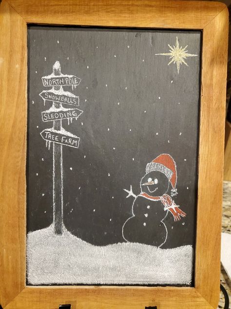 Snowman Chalkboard Art, Winter Chalkboard Art, Chalkboard Snowman, Christmas Chalkboards, Winter Chalkboard Ideas, Blackboard Ideas, Specials Board, Blackboard Chalk, Small Chalkboard