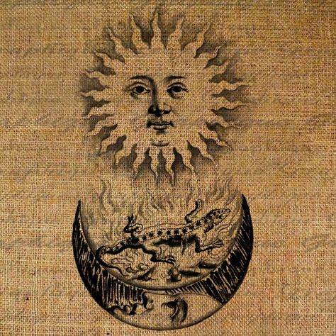 Alchemy Art, Unique Drawings, Moon Face, Sun Moon Stars, Ethereal Art, Sun And Moon, Surreal Art, Sun Moon, Alchemy