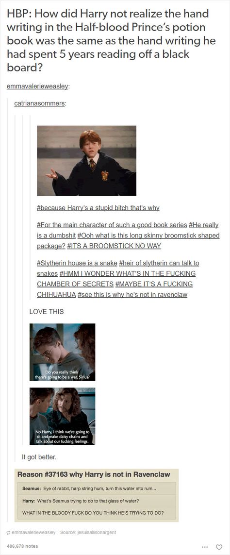 Submission to 'Funny-Harry-Potter-Tumblr' Tumblr Harry Potter, Harry Potter Tumblr Posts, Funny Harry Potter, Potions Book, About Harry Potter, Harry Potter Kids, Funny Tumblr, Harry Potter Hufflepuff, Potter Facts