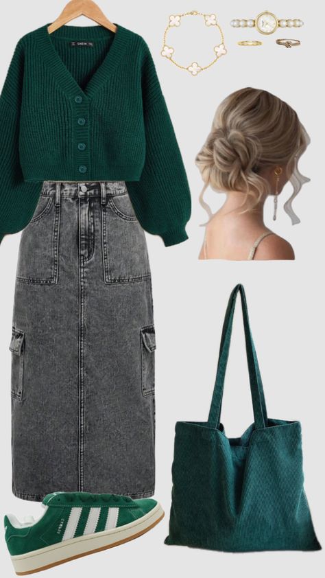 Denim Skirt Outfit, Modest Casual Outfits, Best Winter Outfits, Modesty Outfits, Cute Modest Outfits, Denim Skirt Outfits, Everyday Fashion Outfits, Casual Day Outfits, Easy Trendy Outfits