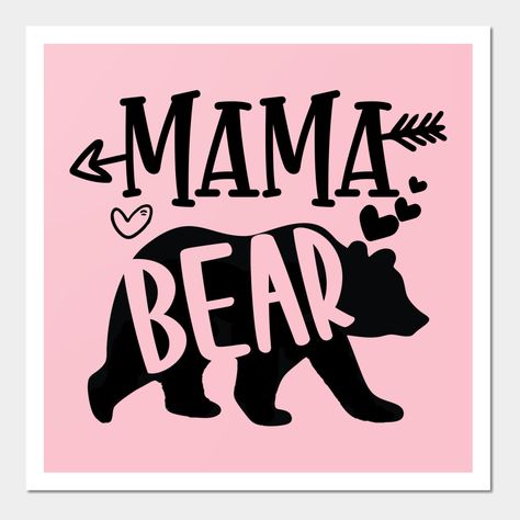 Mama Bear And Cubs Drawing, Mama Bear Picture, Mama Bear Vinyl Decals, National Teddy Bear Day, Mama Bear Svg, Mama Bear Baby Bear, Cubs Wallpaper, Teddy Bear Day, Present For Girlfriend