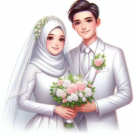 MUSLIM COUPLE, 145 Best Premium Graphics on Freepik Wedding Couple Cartoon Muslim, Muslim Wedding Couple, Invitations Background, Couple Illustrations, Dp Ideas, Save The Date Pictures, Wedding Couple Cartoon, Digital Wedding Invitations Design, Cute Panda Cartoon