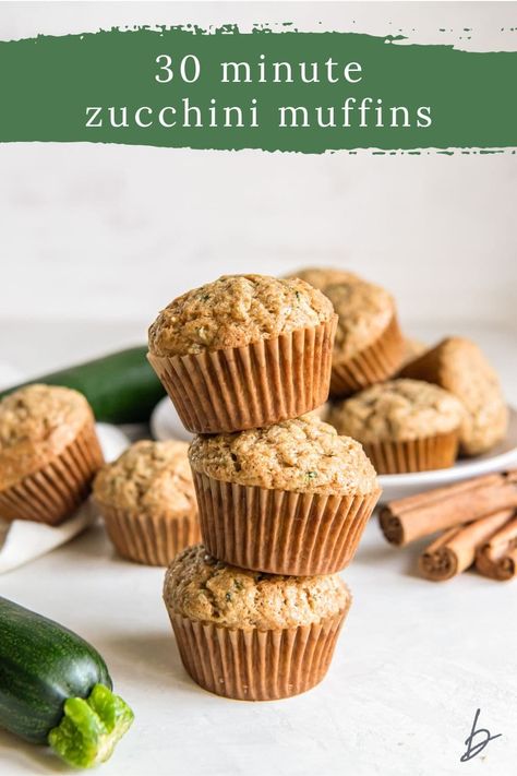 Zucchini bread muffins are moist and tender just like the bread. They are easy to make and ready in under 30 minutes! Bread Muffins Recipe, Best Muffin Recipe, Zucchini Bread Muffins, Sweet Muffins, Zucchini Banana Bread, Best Brunch Recipes, Bread Muffins, Sweet Muffin, Chocolate Crinkle Cookies