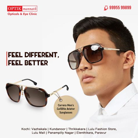 Sunglasses Creative Ads, Sunglasses Ads, Eyewear Advertising, Graphic Design Inspiration Illustration, Eye Clinic, Promo Flyer, Unique Eyewear, Creative Logos, Kochi Kerala