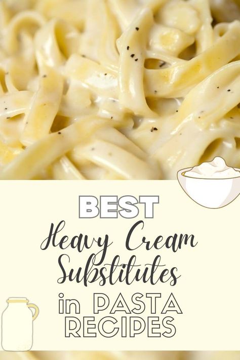 Heavy cream isn't always the choice for everyone. Luckily, there are many tasty and lighter substitutes for heavy cream in pasta recipes. Cream Substitute For Pasta, Healthy Heavy Cream Substitute, Healthy Substitute For Heavy Cream, Recipes That Call For Heavy Cream, No Heavy Cream Pasta, Alfredo Pasta Without Heavy Cream, Cream Sauce Without Heavy Cream, Spaghetti With Heavy Cream, What To Use Instead Of Heavy Cream