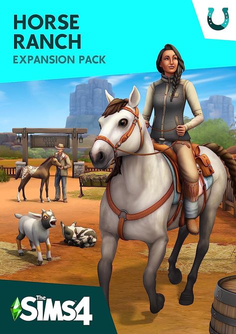 Spend your days keeping your animals happy and clean, harvesting Prairie Grass to feed them, collecting Horse Manure to fertilize your plants, and making your own Nectar to sell Fill your ranch with animal friends and carve out a life together Your Sims can go into town to meet friends at the bar, blow off steam at the dance hall, or train at the equestrian park Sims 4 Horse Ranch, Sims 4 Pack, Die Sims 4, The Sims 4 Pc, Free Sims 4, Sims 4 Expansions, Horse Names, Game Codes, The Sims 4 Download