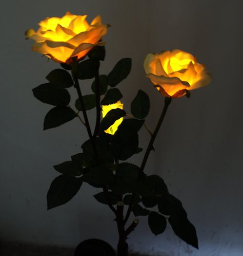 Amazon.com : Solar Yellow Rose Flower Lights, Solar Powered Garden Outdoor Decorative Landscape LED Rose Lights Year-round, Great Gift : Outdoor Figurine Lights : Patio, Lawn & Garden Flower Led, Yellow Aesthetic, Rose Lights, Solar Powered, Yellow Roses, Yellow Rose, Solar, Roses, Led