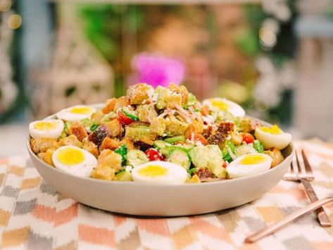 Panzanella Recipe, The Kitchen Food Network, Panzanella Salad, Bread Salad, Everything Bagel, Pavlova, Kitchen Recipes, Food Network, Soup And Salad