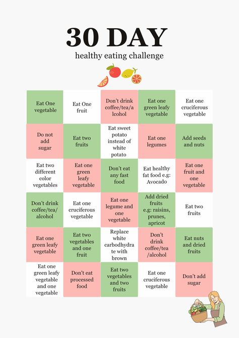 healthy eating challenge 30 Days Eating Challenge, 30 Day Challenge Food, Eating Planner, Healthy Habits Challenge, Healthy Eating Challenge, 30 Day Diet, Eating Challenge, Challenge Ideas, 30 Day Health Challenge