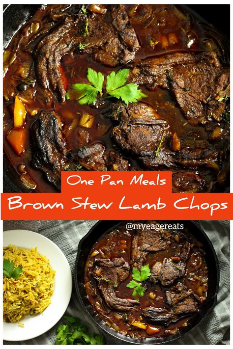 Caribbean Lamb Recipes, Jamaican Lamb Chops, Stewed Lamb Chops, Lamb Chop Stew, Stew Lamb Recipes, Lamb Chop Stew Recipe, Lamb Bean Stew, Lamb Stew Recipes Crockpot, Lamb Stew Meat Recipes Crock Pot