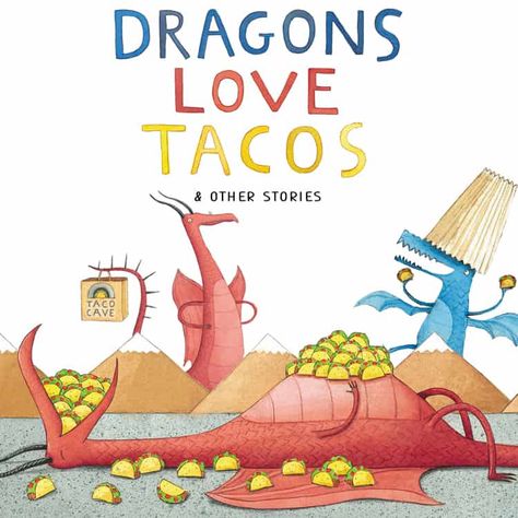 Dragons Love Tacos Tiny Tacos, Taco Pictures, Giraffes Cant Dance, Dragons Love Tacos, Funny Books For Kids, Funny Illustrations, Beef Tacos, Dragon Tales, Mo Willems