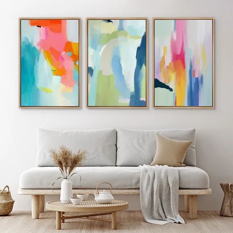 Framed Canvas Wall Art Set Colorful Abstract Prints Minimalist - Etsy Minimalist Bedrooms, Abstract Painting Print, Preppy Room Decor, Colorful Abstract Painting, Artwork For Living Room, Abstract Art Prints, Canvas Wall Art Set, High Standards, Framed Canvas Wall Art