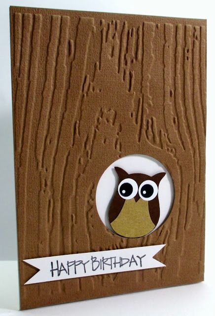 Jenfa Cards: October 2013 Punch Birthday, Bd Card, Owl Punch Cards, Owl Cards, Punch Ideas, Owl Tree, Owl Punch, Owl Card, Masculine Birthday Cards