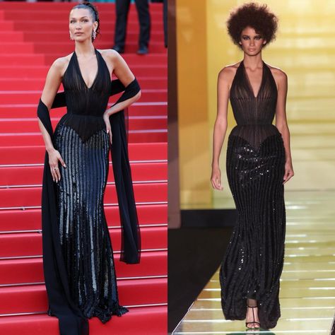 bella hadid wearing atelier versace spring 2001 haute couture at the cannes film festival #cannes Atelier Versace Dress, Gold Gala Dress, Bella Hadid Cannes, Versace Atelier, Mode Zendaya, Versace Runway, Gala Dress, Versace Spring, Versace Dress